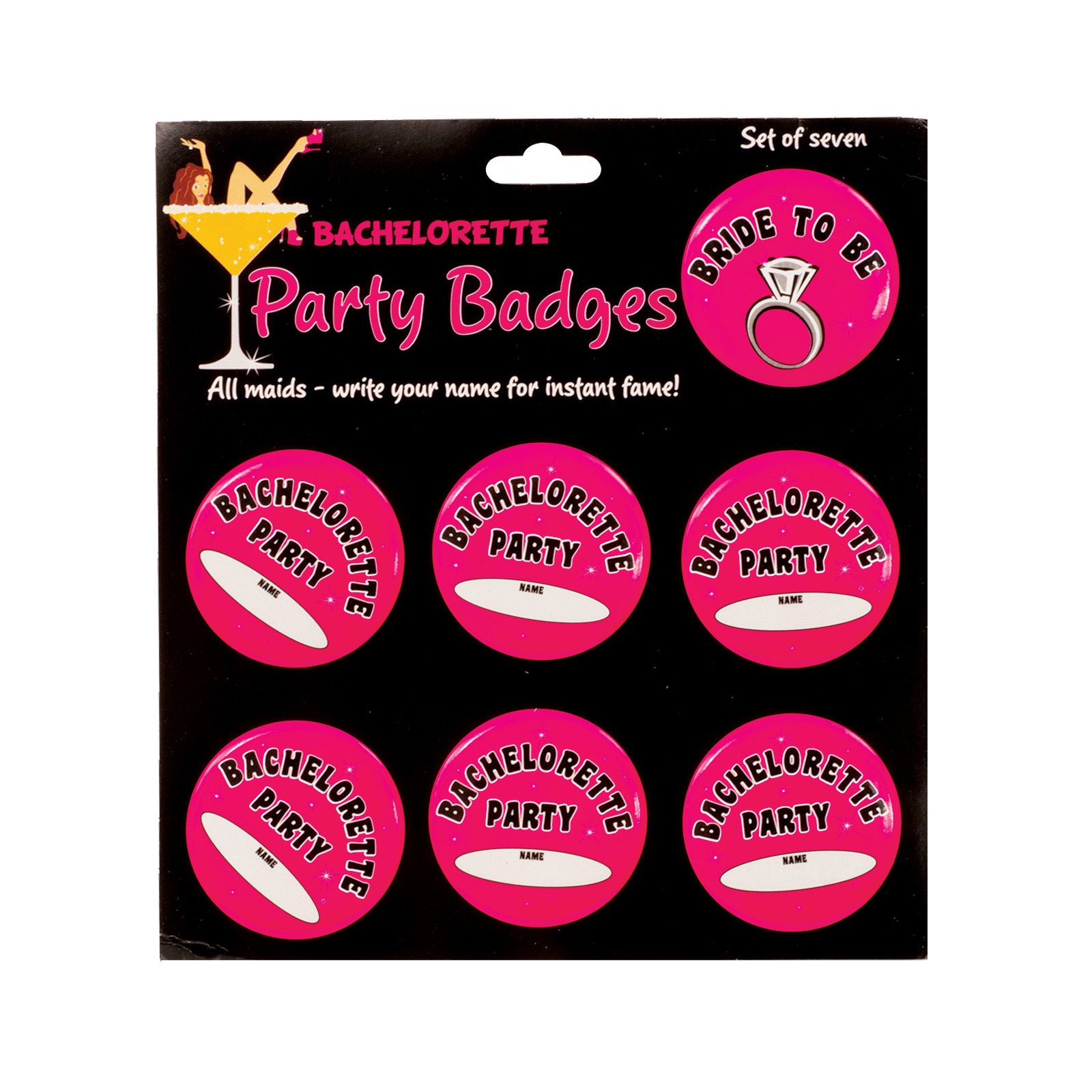 Bachelorette Party Badges Pack of 7