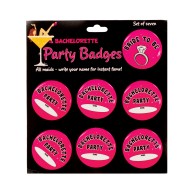 Bachelorette Party Badges Pack of 7