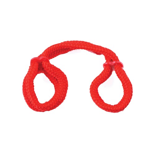 Fetish Fantasy Silk Rope Love Cuffs - Red - Easy Bondage Fun