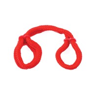 Fetish Fantasy Silk Rope Love Cuffs - Red - Easy Bondage Fun