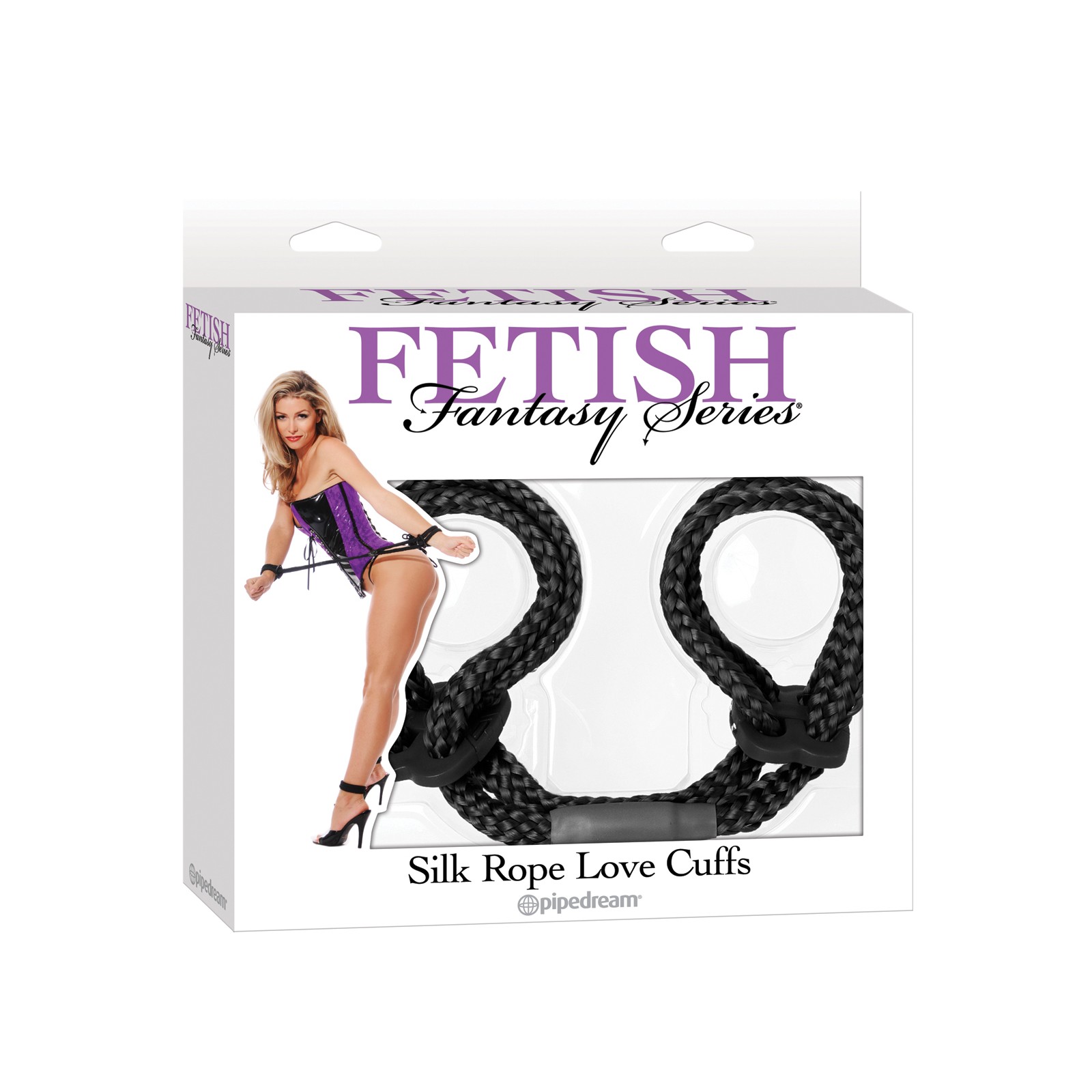 Fetish Fantasy Silk Rope Love Cuffs - Black