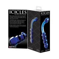 Icicles No. 31 Masajeador de Cristal Soplo de Mano G Spot - Azul