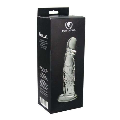 Spartacus Blown Realistic Glass Dildo Clear