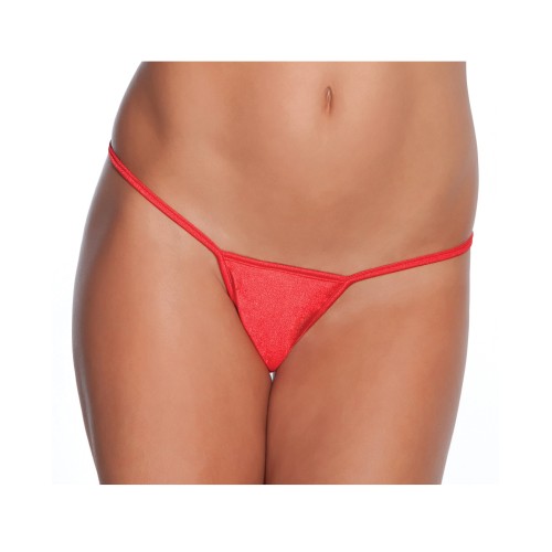 G-String de Lycra de Tiro Bajo Rojo XL