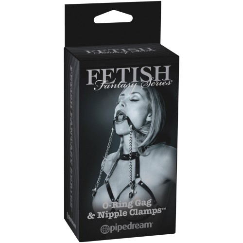 Gag O-Ring y Pinzas para Pezones Fetish Fantasy