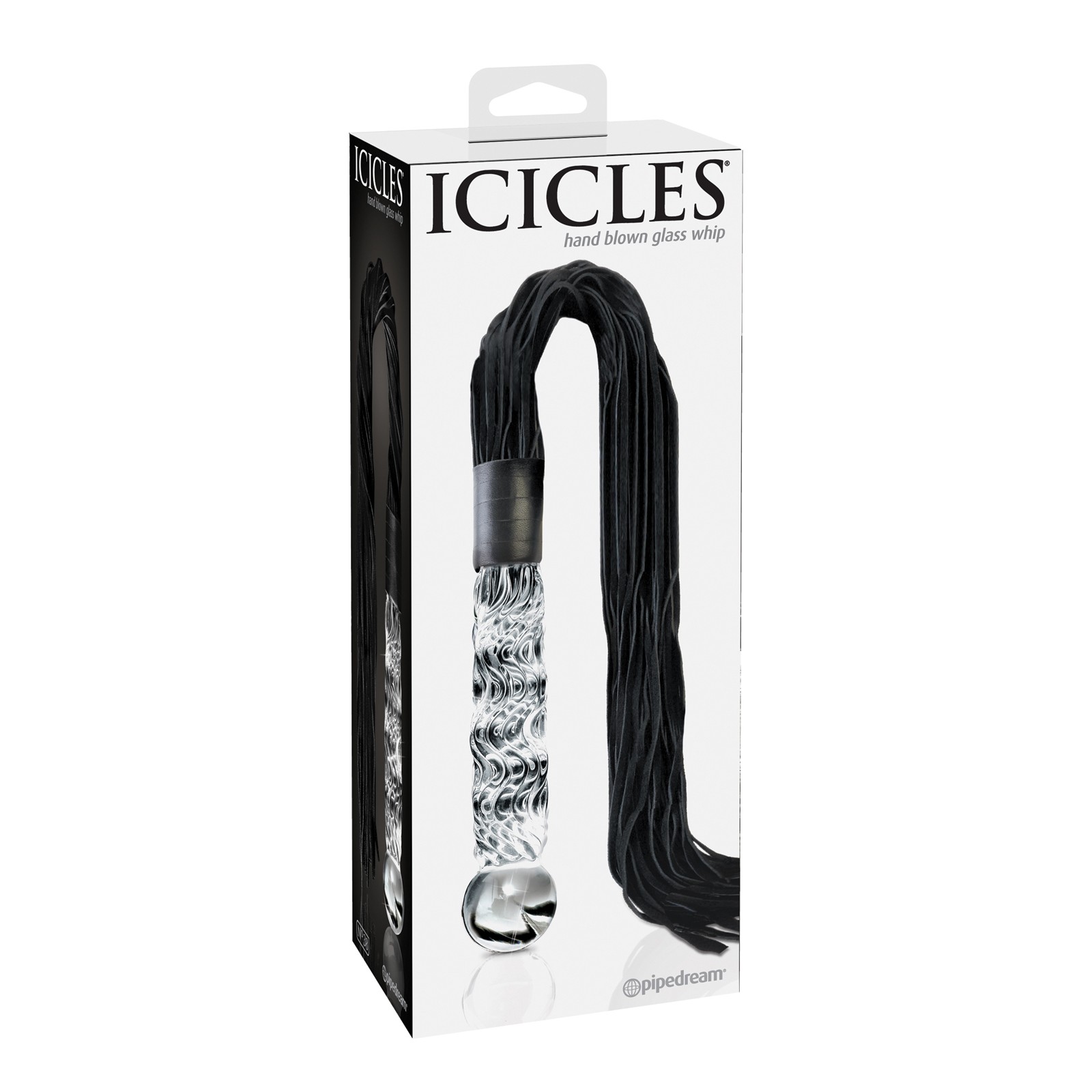 Icicles No. 38 Hand Blown Glass Whip for Luxurious Play