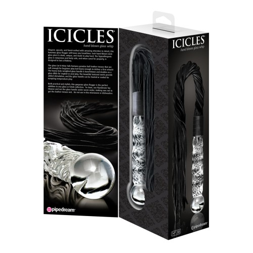 Icicles No. 38 Hand Blown Glass Whip for Luxurious Play