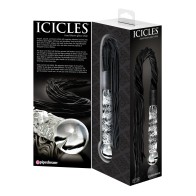 Icicles No. 38 Hand Blown Glass Whip for Luxurious Play