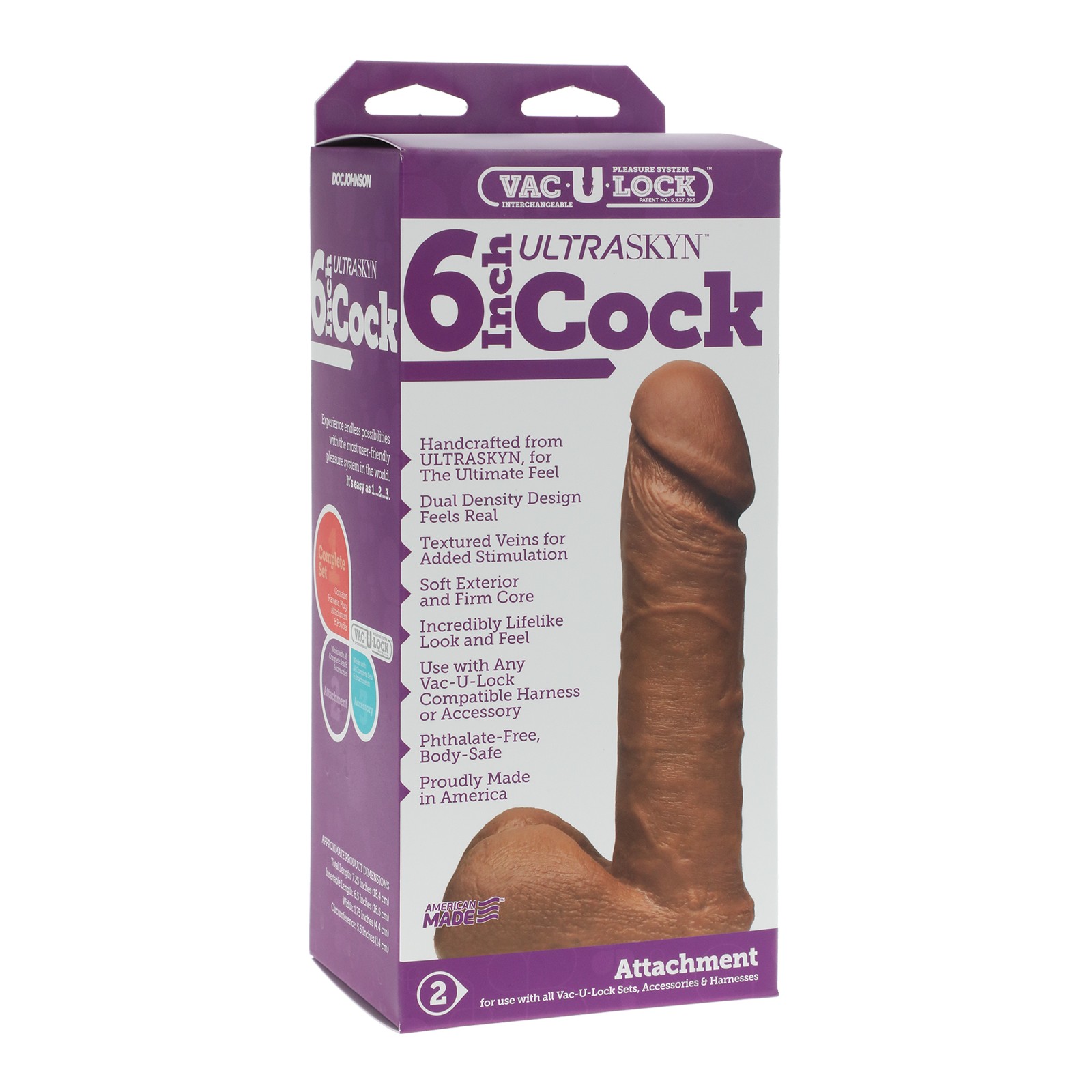 Accesorio de Pene Ultraskyn de 6 Pulgadas Vac-U-Lock para Placer Realista