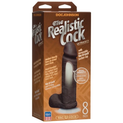 Realistic 8 Inch Brown Ultraskyn Cock with Balls