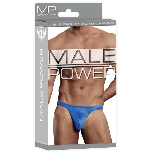 Male Power Satin Bong Thong in Blue for Men