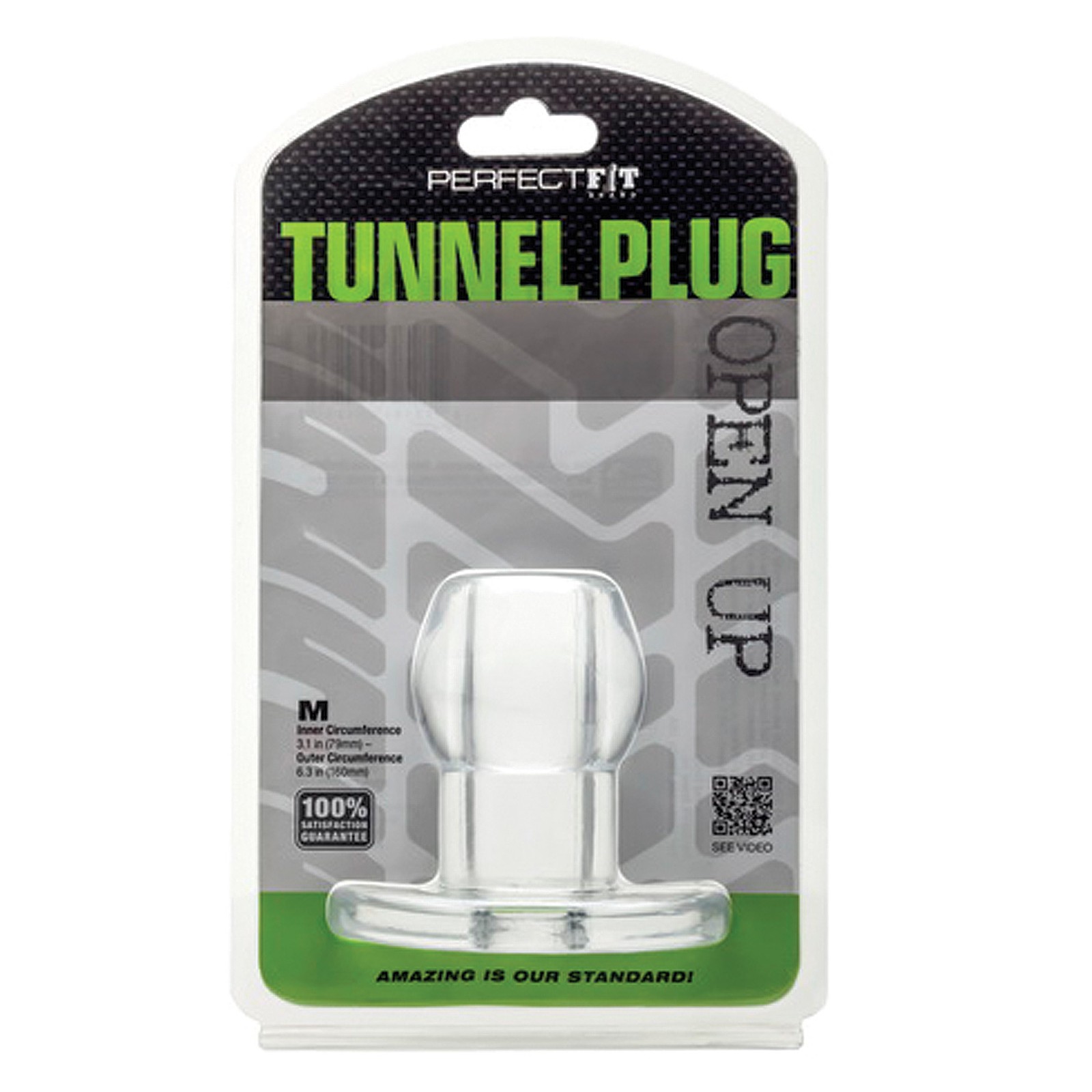 Perfect Fit Tunnel Plug Medium Clear Adult Toy