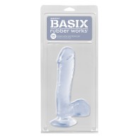 Dong de Goma Basix Rubber Works 7.5" Transparente con Base de Succión