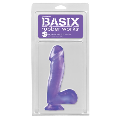 Basix Rubber Works 6.5 Inch Dong Suction Cup Purple