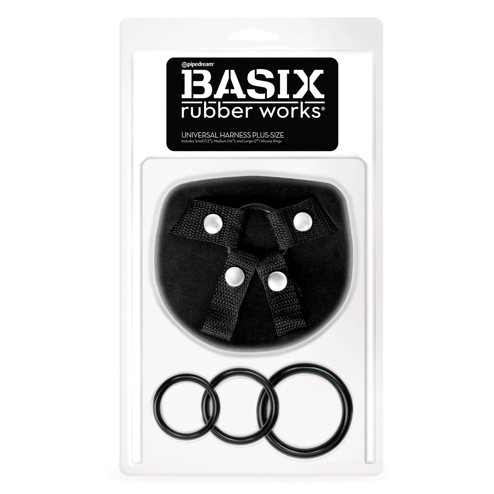 Basix Rubber Works Arnés Universal Talla Grande - Negro