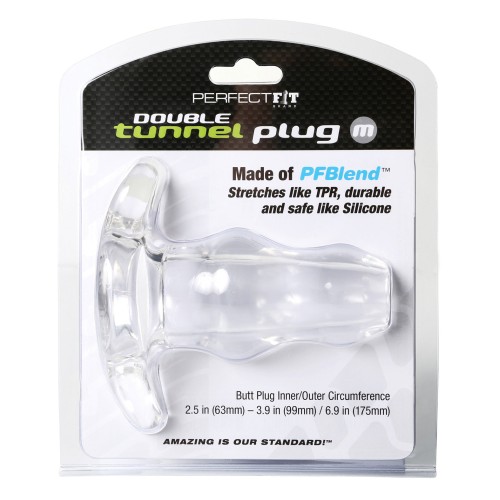 Plug de Doble Túnel Perfect Fit Mediano Transparente - Diseño Innovador