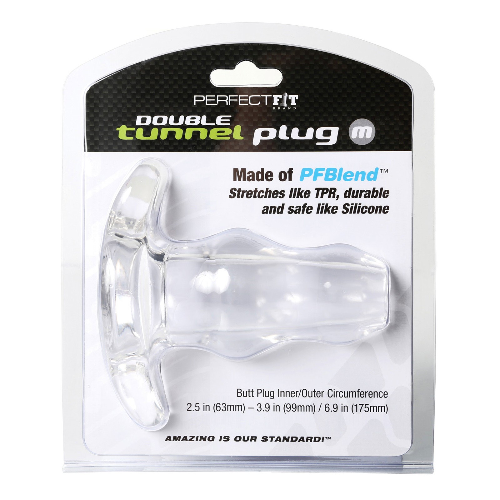 Plug de Doble Túnel Perfect Fit Mediano Transparente - Diseño Innovador