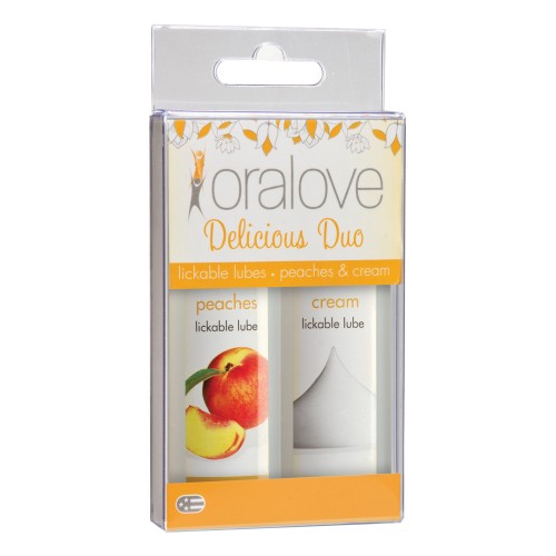 Oralove Delicious Duo Flavored Lube - Peaches & Cream