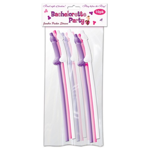 Bachelorette Pecker Sipping Straws Assorted Colors