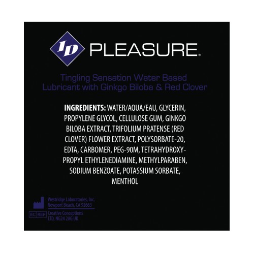 ID Pleasure Waterbased Tingling Lubricant 8.5 oz