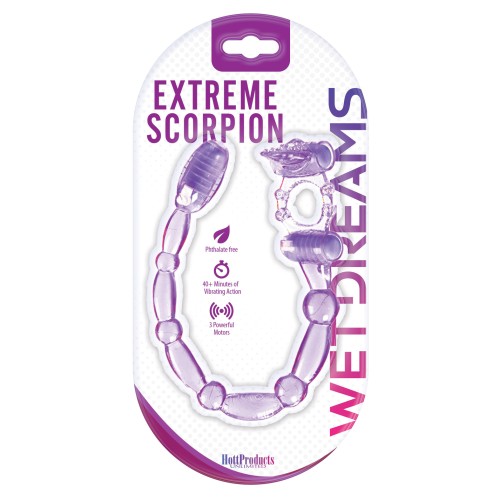 Vibrador Wet Dreams Extreme Scorpion Púrpura - Juguete de Doble Placer