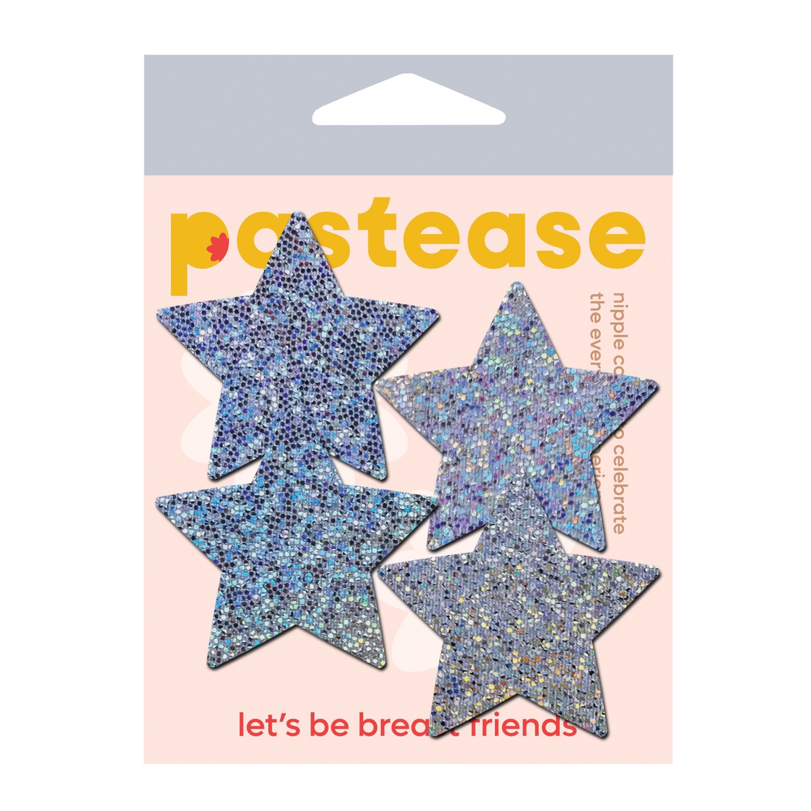 Pastease Estrella de Brillo - Plata Pack de 2