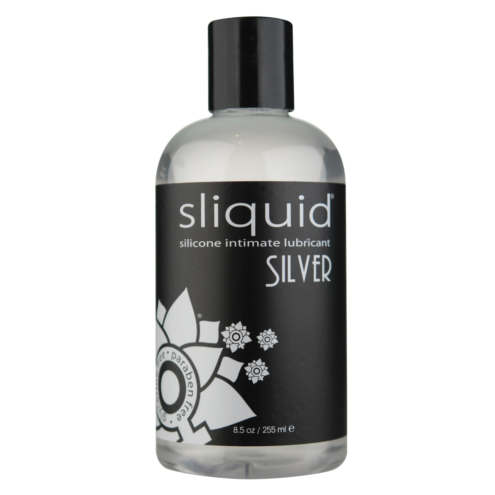 Lubricante de Silicona Sliquid Silver - 8.5 oz - Sin Glicerina ni Parabenos