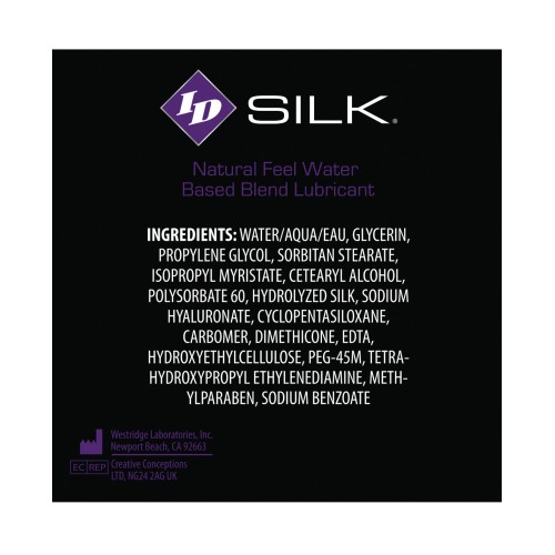 Lubricante ID Silk Natural Feel para Máxima Comodidad