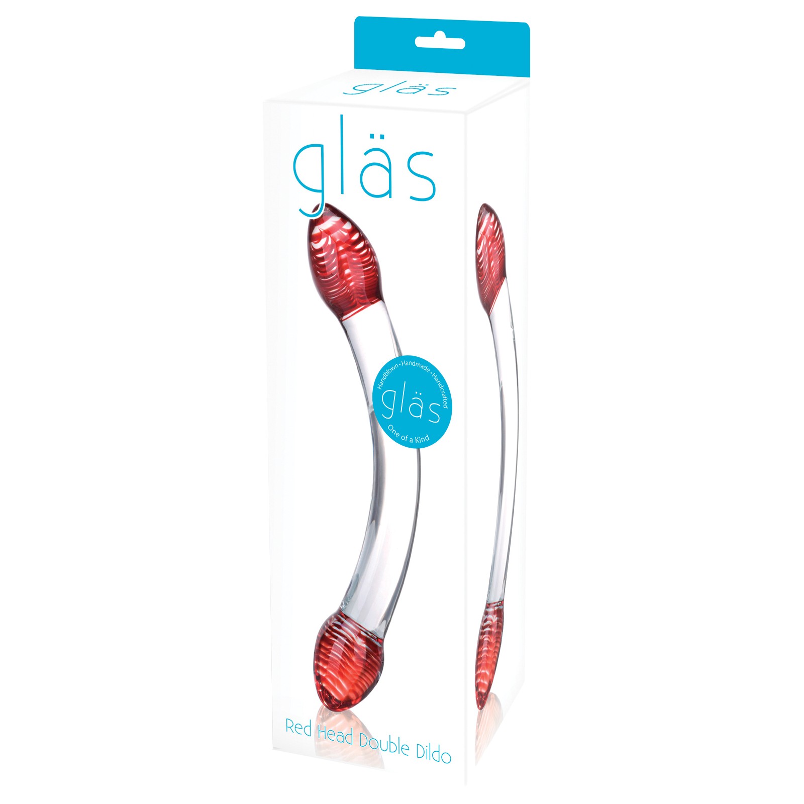 Glas Red Head Double Ended Glass Dildo