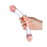 Dildo de Vidrio Doble con Cabezas Rojas