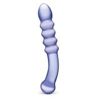 Glas Purple Rain Ribbed Glass Dildo