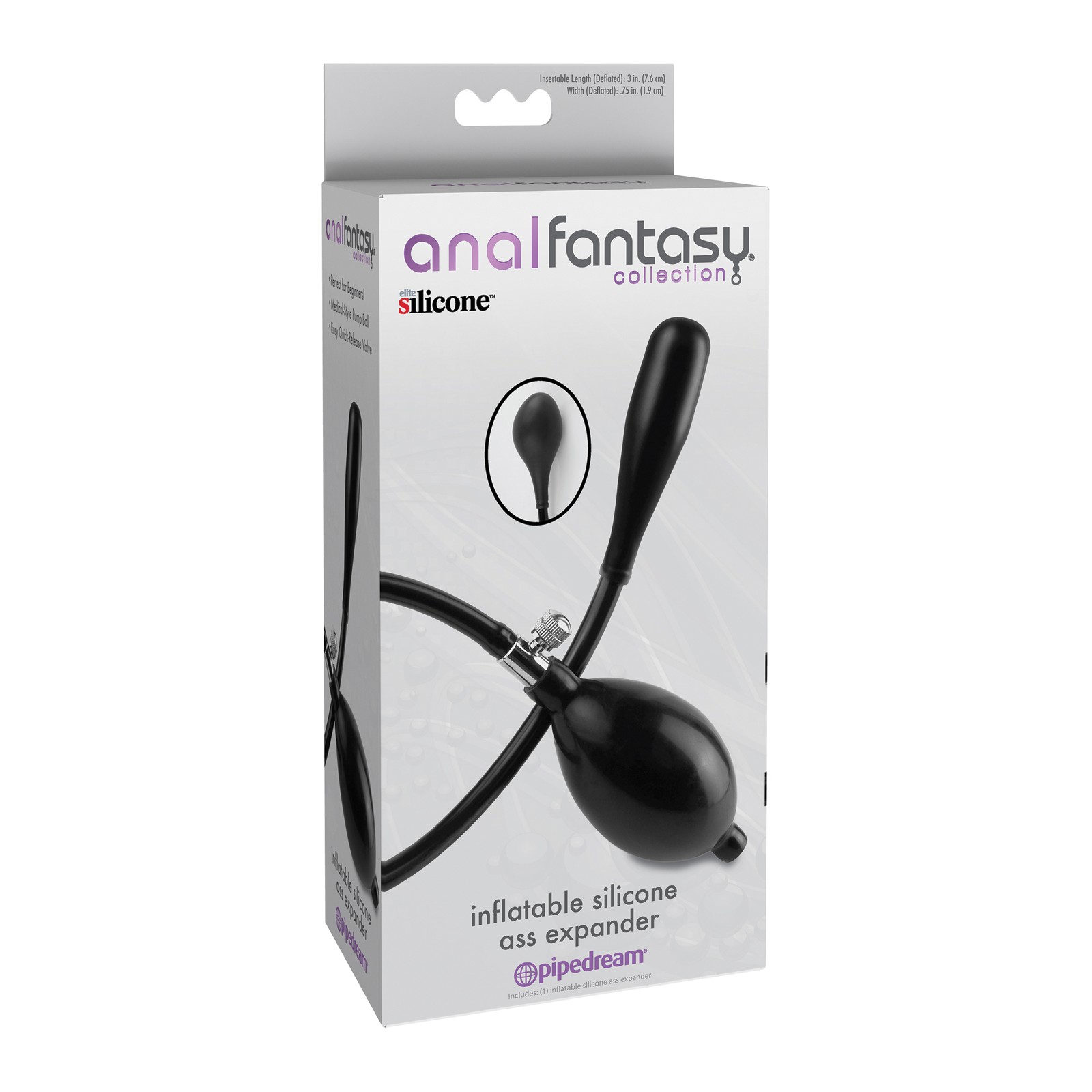 Anal Fantasy Inflatable Silicone Ass Expander Black