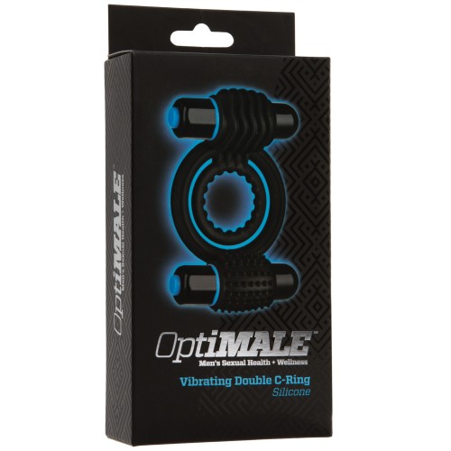 OptiMale Vibrating Double C Ring Black