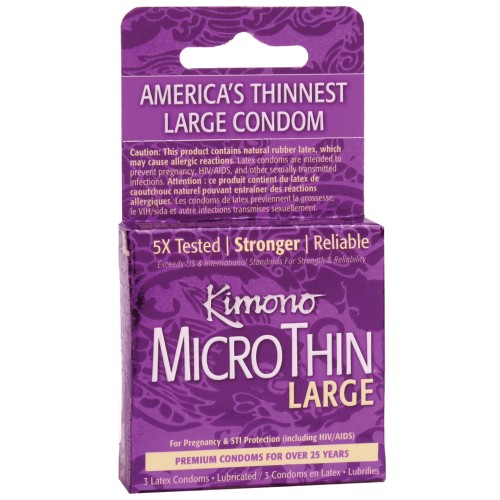 Kimono Micro Thin Large Condom - Box of 3