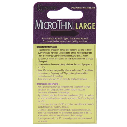 Preservativos Kimono Micro Thin Grande - Caja de 3