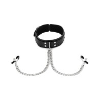 Sex Mischief Nipple Clamps with Collar