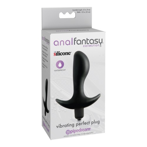 Plug Perfecto Vibrante Fantasía Anal - Negro