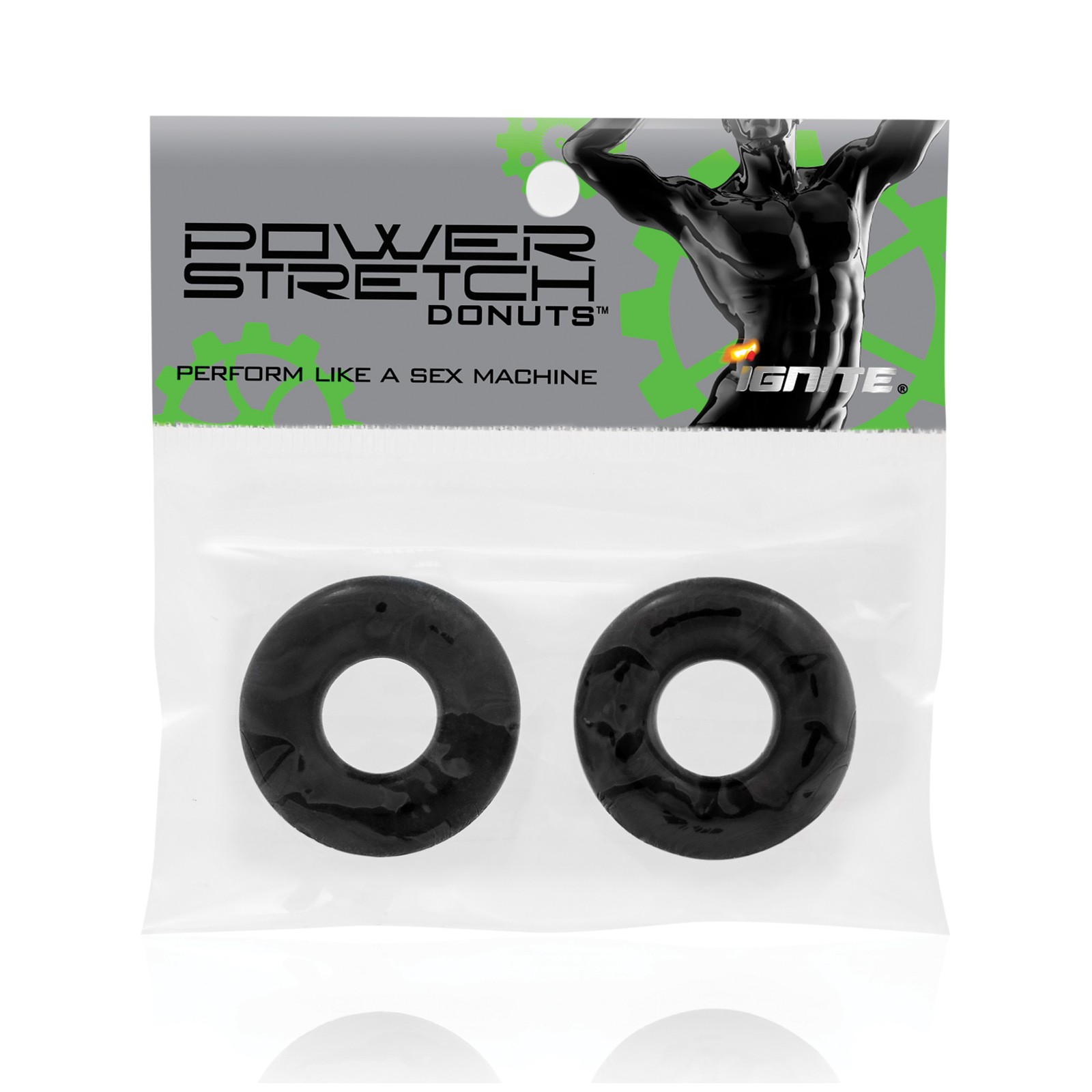 Ignite Power Stretch Cock Ring Black 2 Pack