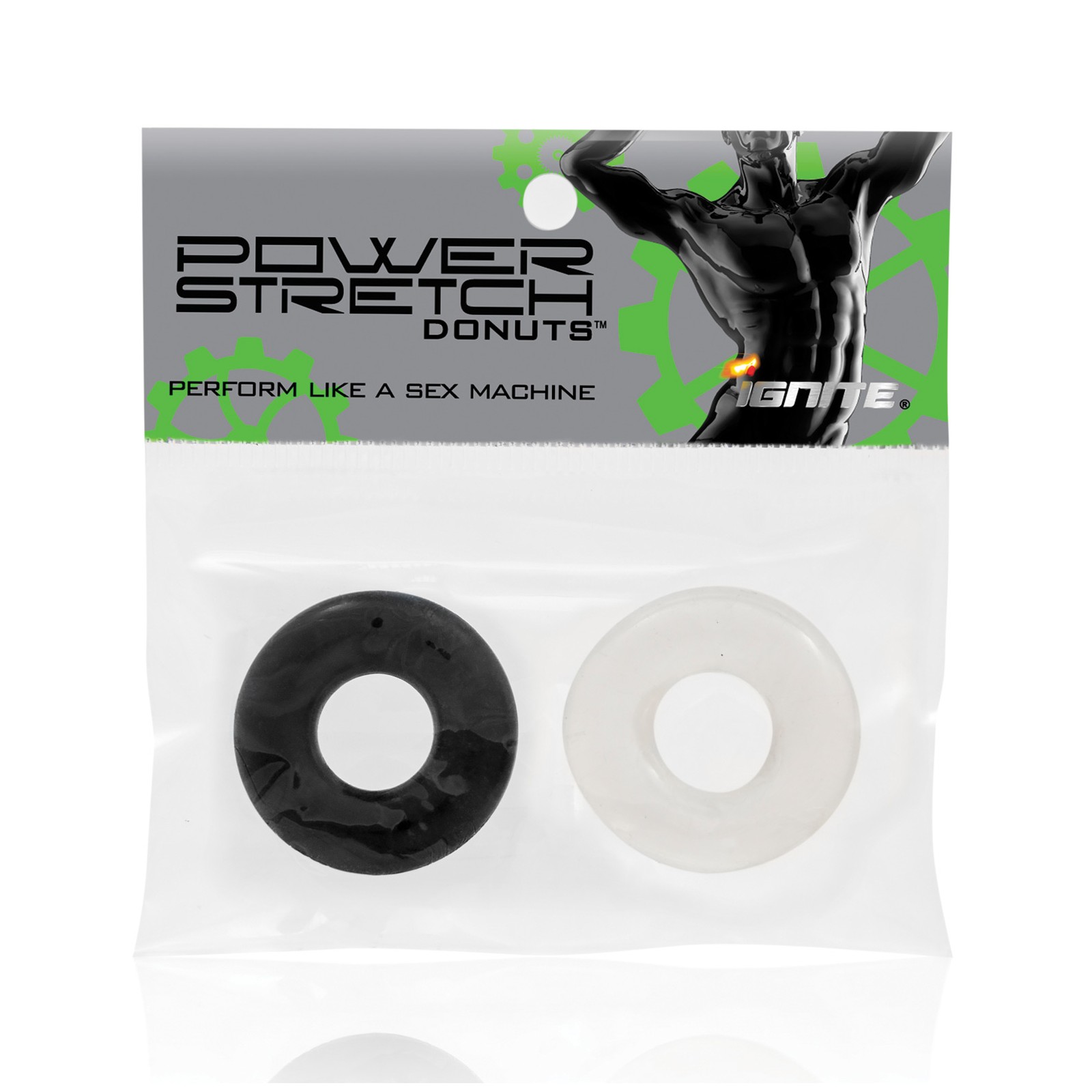 Ignite Power Stretch Donut Cock Rings Pack of 2