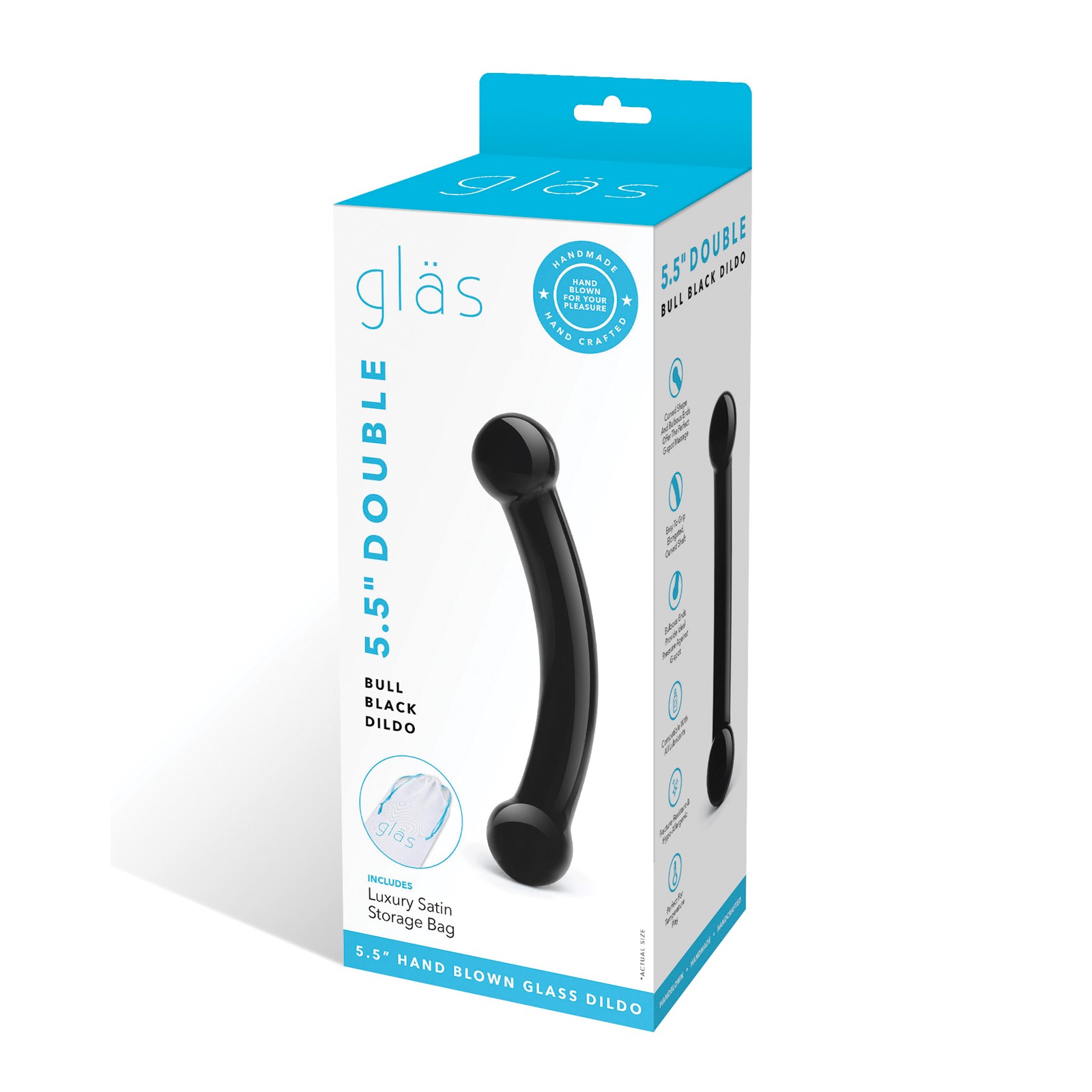 Glas Double Bull Black Glass Dildo