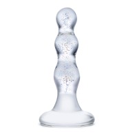 Plug Anal con Perlas Glas Triple Play - Transparente