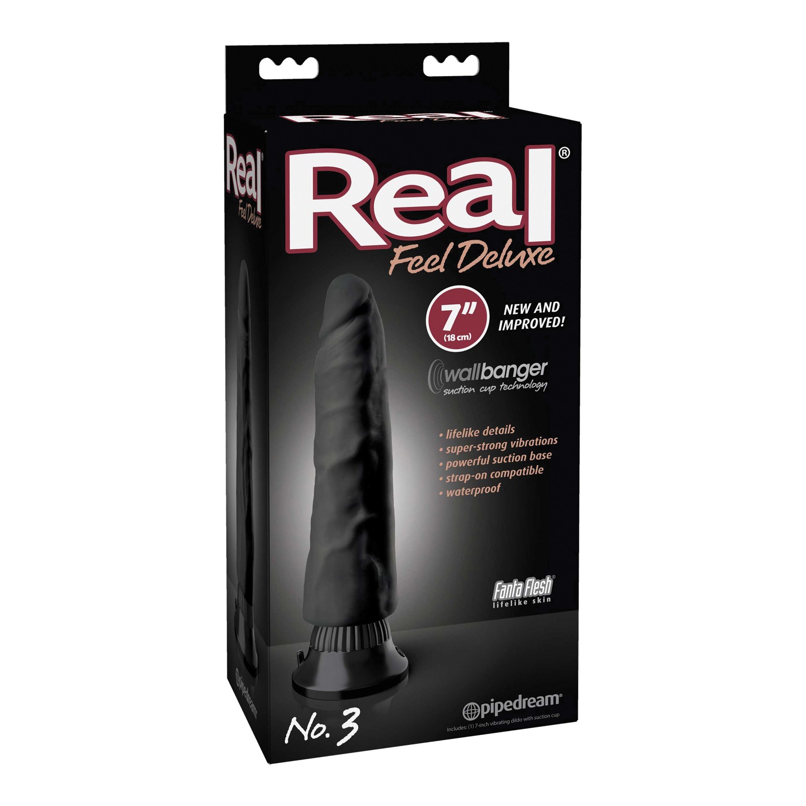 Real Feel Deluxe Waterproof Vibrator - Black