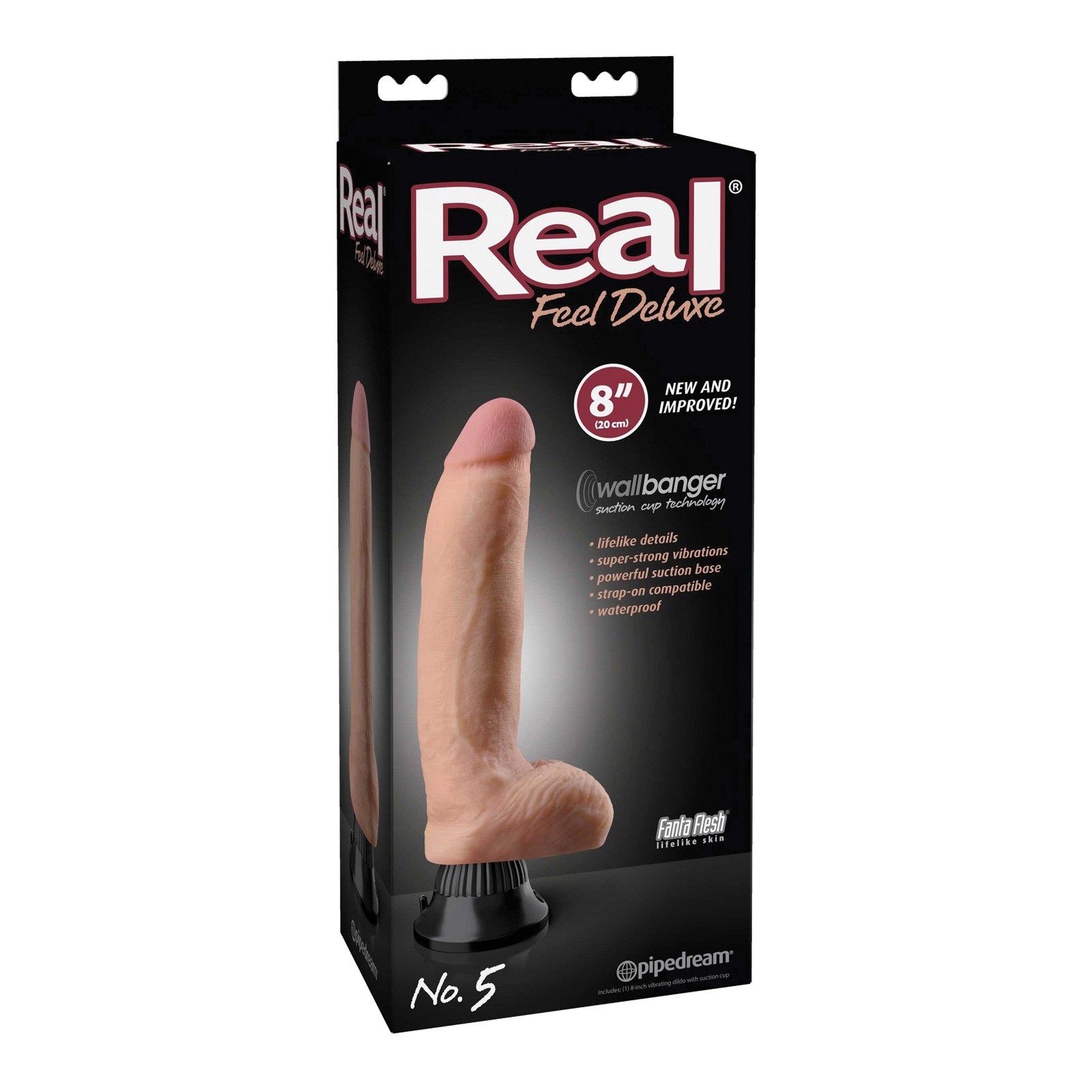 Vibrador Real Feel Deluxe de 8 Pulgadas a Prueba de Agua Carne