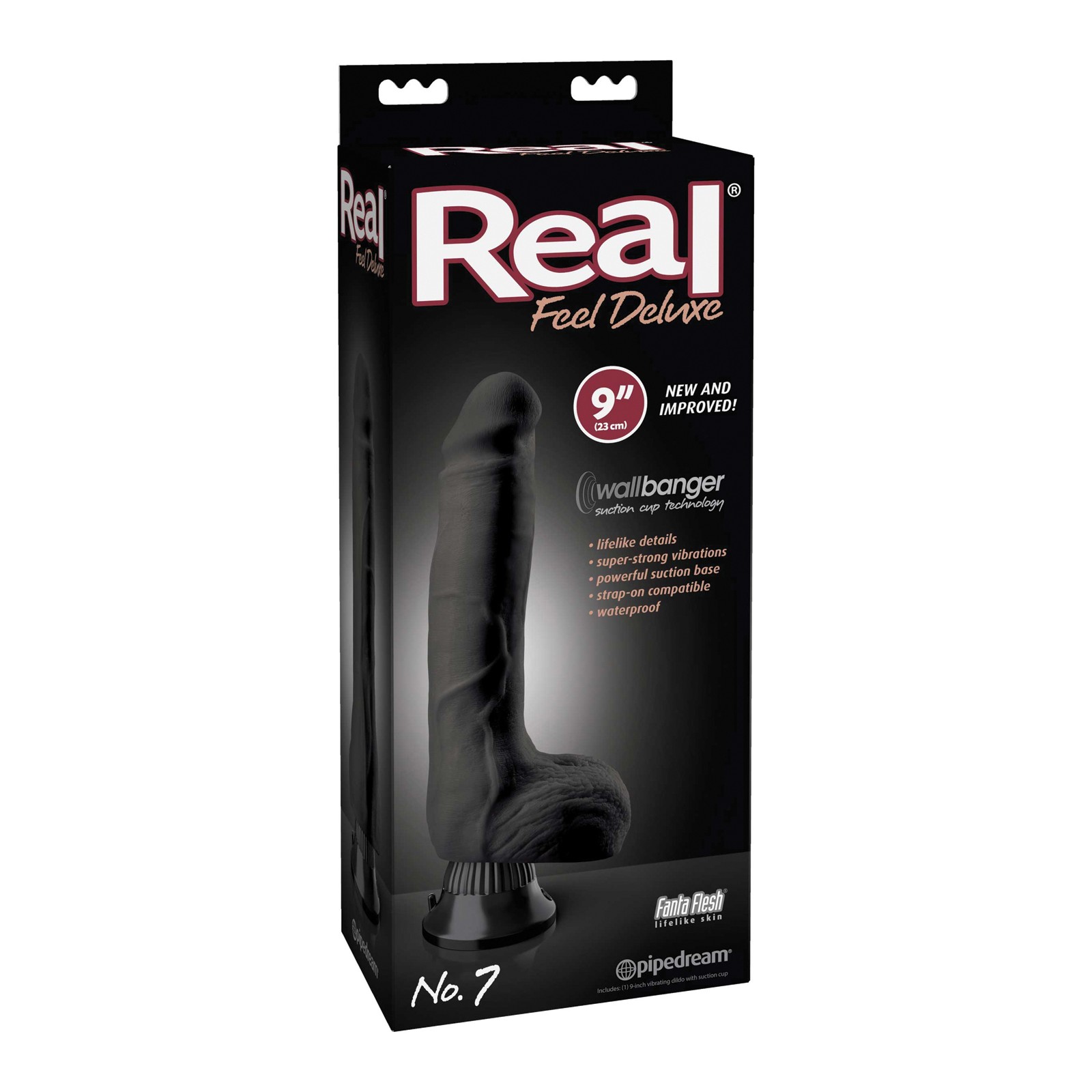 Real Feel Deluxe No. 7 9" Vibe Waterproof - Black