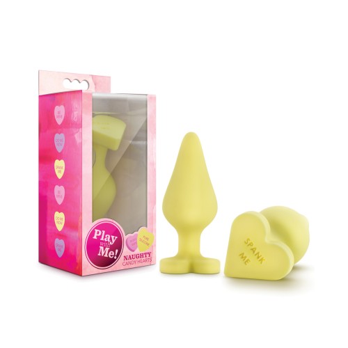 Naughty Candy Heart Spank Me Butt Plug Yellow