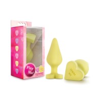 Naughty Candy Heart Spank Me Butt Plug Yellow