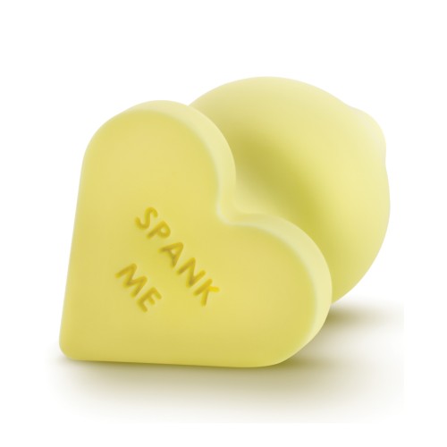 Naughty Candy Heart Spank Me Butt Plug Yellow