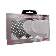 Dark Angel Hearts Silver Pasties - Pack of 2