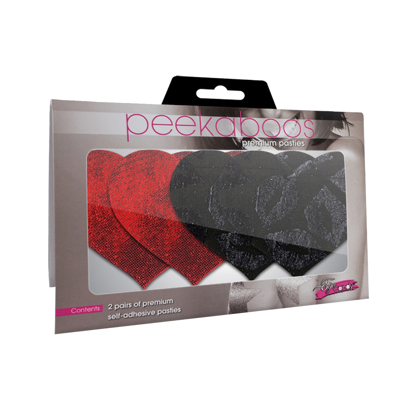 Stolen Kisses Hearts - Red & Black - Pack of 2