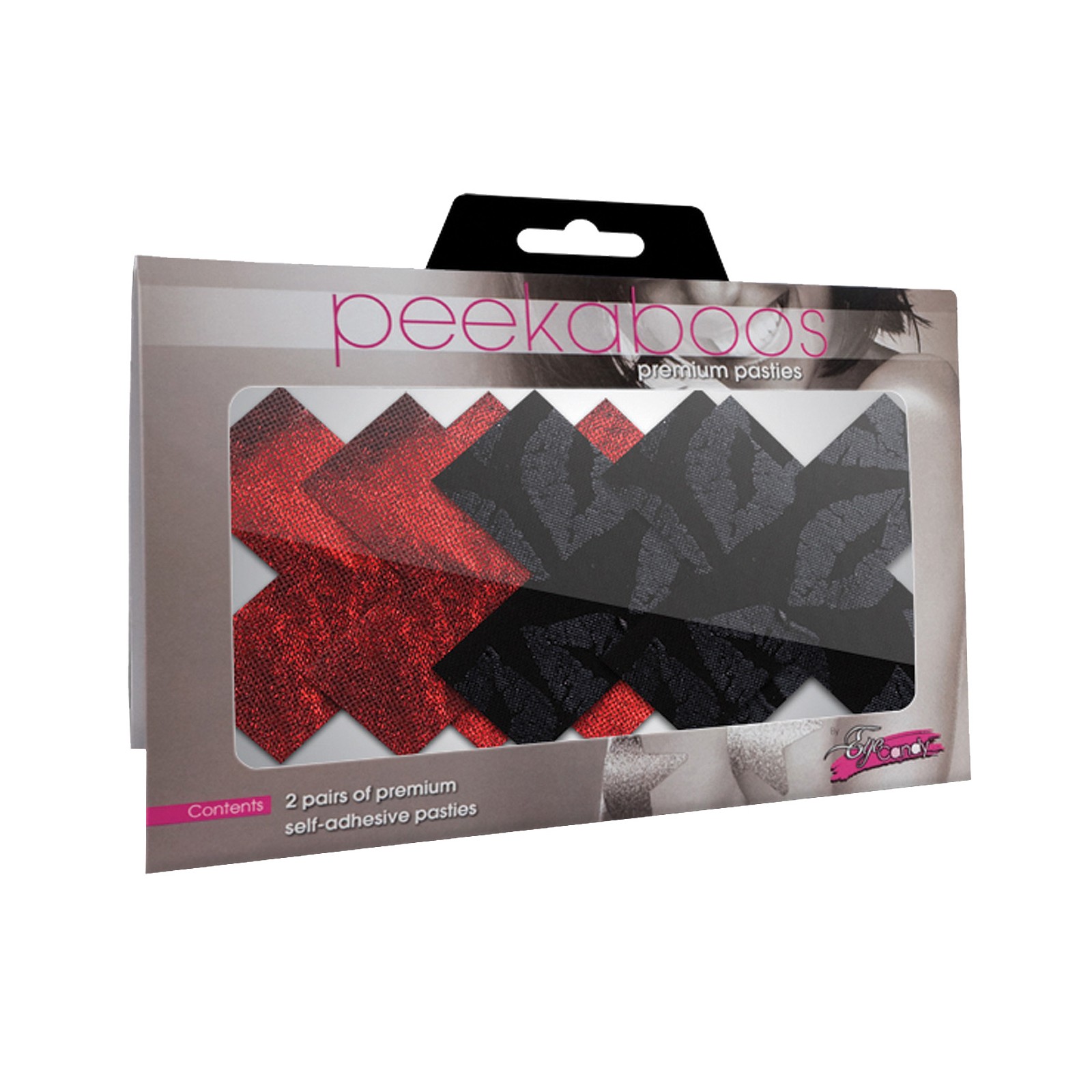 Pasties Premium Stolen Kisses Pack de 2 Rojo y Negro